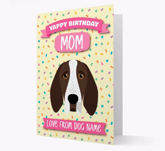 Personalized Card 'Yappy Birthday Mom' with {breedCommonName} Icon